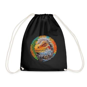 Iguan dreams - Drawstring Bag - black - Front