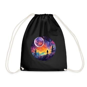 Exploration des surfaces aquarelles - céleste - Sac de sport léger - noir - Devant