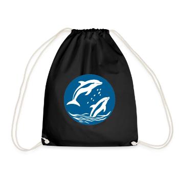 Aquatic enchantment - Drawstring Bag - black - Front