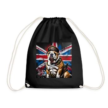 Bouledogue anglais Soldat de l’armée britannique - Sac de sport léger - noir - Devant