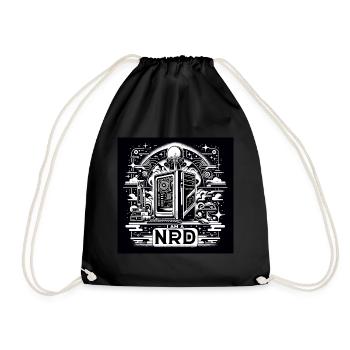Nerd Stolz Black&White - Turnbeutel - Schwarz - Vorne