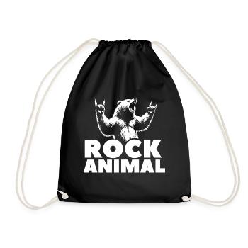Amoureux des animaux de roche - Sac de sport léger - noir - Devant