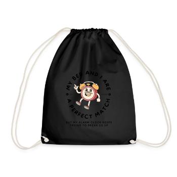 Alarming breakups cartoon - Drawstring Bag - black - Front