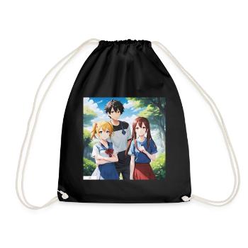 Anime Friends Summer - Drawstring Bag - black - Front
