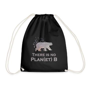 No Planet B - Eisbär schmilzt - Turnbeutel - Schwarz - Vorne