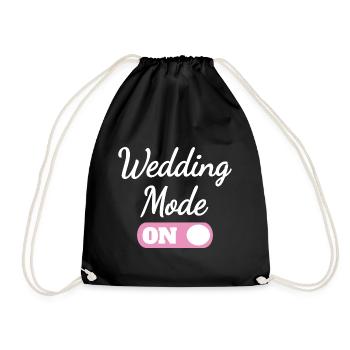 Wedding Fashion On - Engagement Marriage - Drawstring Bag - black - Front