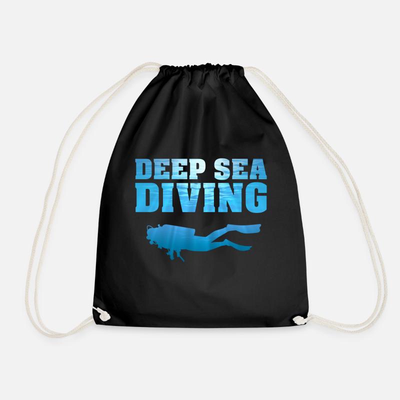 Diving Divers Deep Sea Divers - Drawstring Bag - black