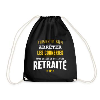 Je suis juste retraité départ en retraite humour - Sac de sport léger - noir - Devant