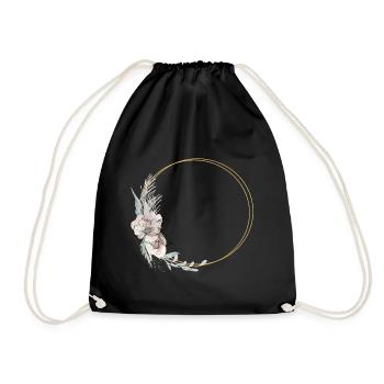 Couronne pastel d’or pastel - personnalisable - Sac de sport léger - noir - Devant