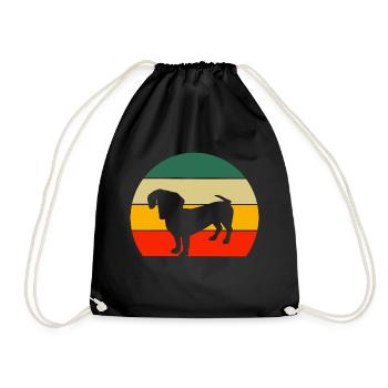 Teckel rétro - Sac de sport léger - noir - Devant