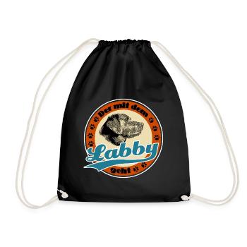 Der mit dem Labby - Turnbeutel - Schwarz - Vorne