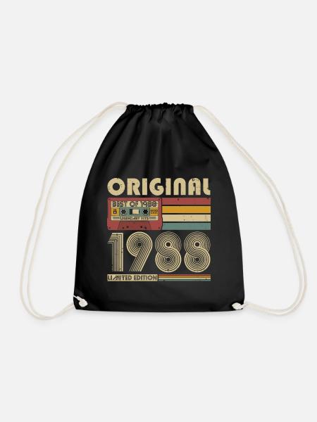 Original 1988 Jahrgang Vintage Retro Geburtstag - Turnbeutel - Schwarz