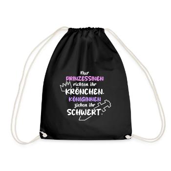 MUT TAPFER KÄMPFERIN KÖNIGIN SCHWERT PRINZESSIN - Turnbeutel - Schwarz - Vorne