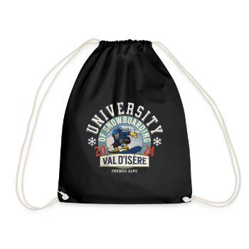 University of snowboarding - Drawstring Bag - black - Front