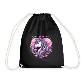 UNICORN FAIRY TALE PRINCESS CASTLE MAGIC CREATIVE - Drawstring Bag - black - Front