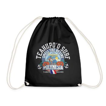 Teahupoo Surf Polynesien - Turnbeutel - Schwarz - Vorne