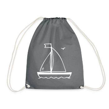 SAILBOAT SAILING SAILING BOAT MARITIMEON HOLIDAY - Drawstring Bag - grey - Front