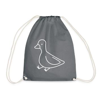 DUCK DUCKLING CHICK GOOSE BIRD ANIMAL FLIGHT FEATHER YOUNG - Drawstring Bag - grey - Front
