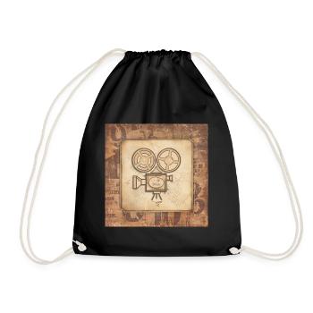 Vintage Movie Projector Film Director Actor - Drawstring Bag - black - Front
