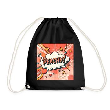 Peachy Peach - Drawstring Bag - black - Front