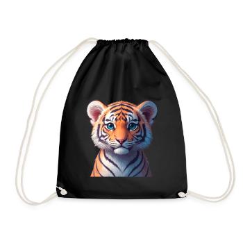 Bengal tiger baby - Drawstring Bag - black - Front