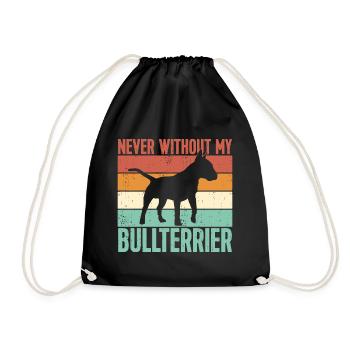 Never without my Bull Terrier - Drawstring Bag - black - Front
