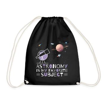 Astronomie, mein Lieblingsthema, Weltraumteleskop - Turnbeutel - Schwarz - Vorne