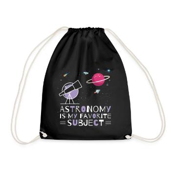 Astronomie, mein Lieblingsthema, Weltraumteleskop - Turnbeutel - Schwarz - Vorne