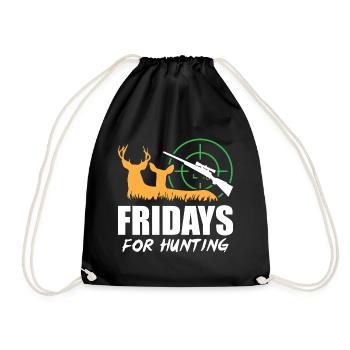 Fridays For Hunting - Turnbeutel - Schwarz - Vorne