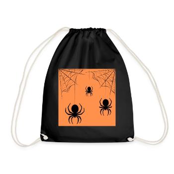 Spiders coming down from the web - Drawstring Bag - black - Front