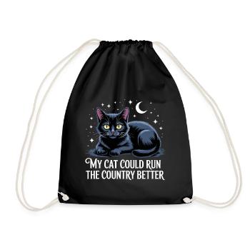 Mon Chat Gouvernerait Mieux Le Pays - Sac de sport léger - noir - Devant
