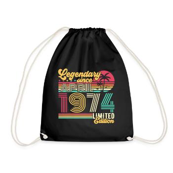 Avril 1974 légendaire Vintage cadeau d’anniversaire - Sac de sport léger - noir - Devant