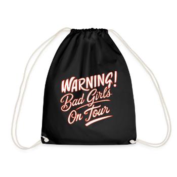 Girls on Tour Attention Women on Tour - Drawstring Bag - black - Front