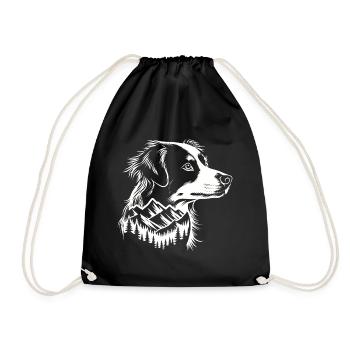 Australian Shepherd Dog Mountain - Drawstring Bag - black - Front