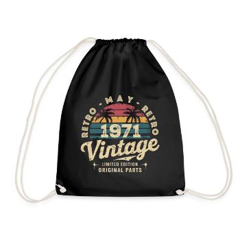 Vintage May 1971: The Authentic Myth May 1971 - Drawstring Bag - black - Front