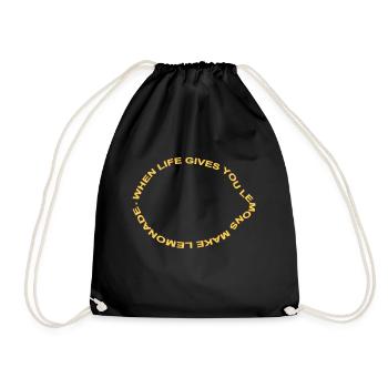 when life gives you lemons make lemonade - Drawstring Bag - black - Front