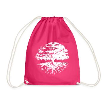 Tree Circle (w) - Drawstring Bag - fuchsia - Front