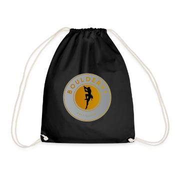 Bouldern: Kletter-Silhouette, Boulder-Queen - Turnbeutel - Schwarz - Vorne