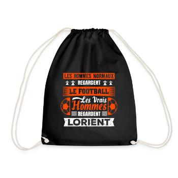 les vrais hommes regardent Lorient fans club sur A - Sac de sport léger - noir - Devant