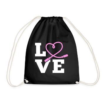 LOVE Jump rope - Turnbeutel - Schwarz - Vorne