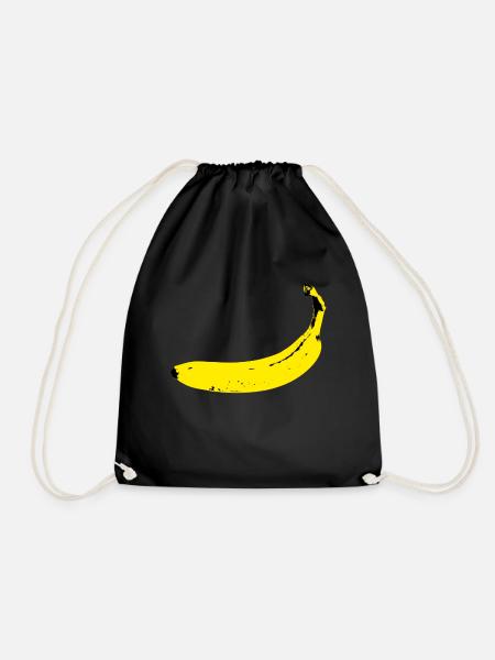 Stencil Banane - Turnbeutel - Schwarz