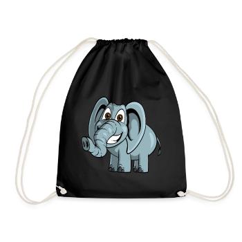 Cute elephant - Drawstring Bag - black - Front