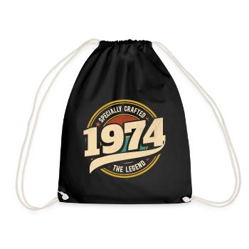 Year 1974 The Legend 50 Years Anniversary - Drawstring Bag - black - Front