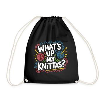 Strickspaß mit kreativem Humor - Turnbeutel - Schwarz - Vorne