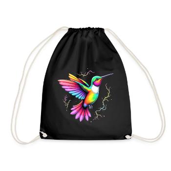 Liebe bunte Kolibris Tie Dye Kolibri - Turnbeutel - Schwarz - Vorne