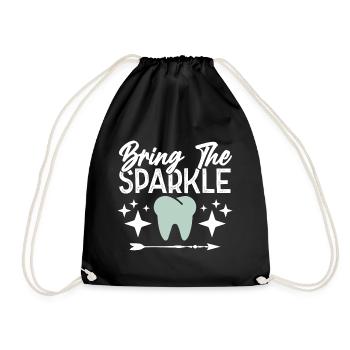teeth shine - Drawstring Bag - black - Front
