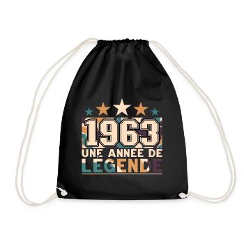 Homme Né En 1963 Anniversaire 60 Ans - Sac de sport léger - noir - Devant
