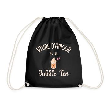 Vivre d'Amour et De Bubble Tea - Sac de sport léger - noir - Devant