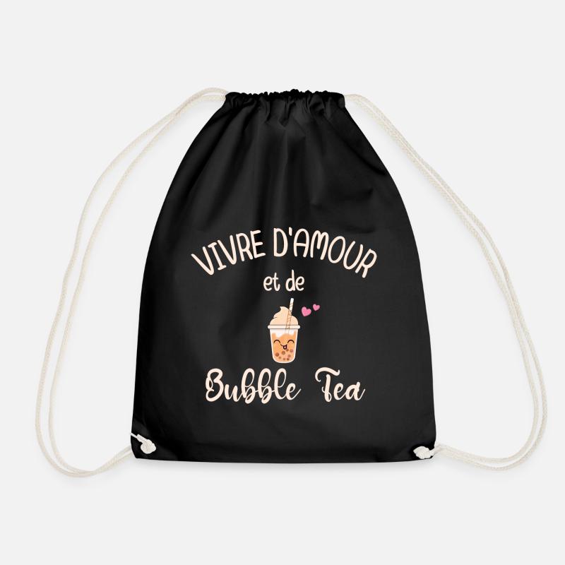 Vivre d'Amour et De Bubble Tea - Sac de sport léger - noir