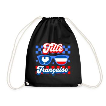Fille Française Femme Fière D'Être Française - Sac de sport léger - noir - Devant